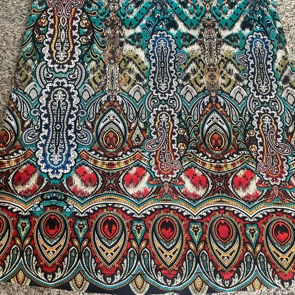 Beige by eci Vibrant Patterned Boho Maxi Skirt